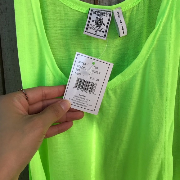 Neon Green tank top New with tags - Picture 3 of 3